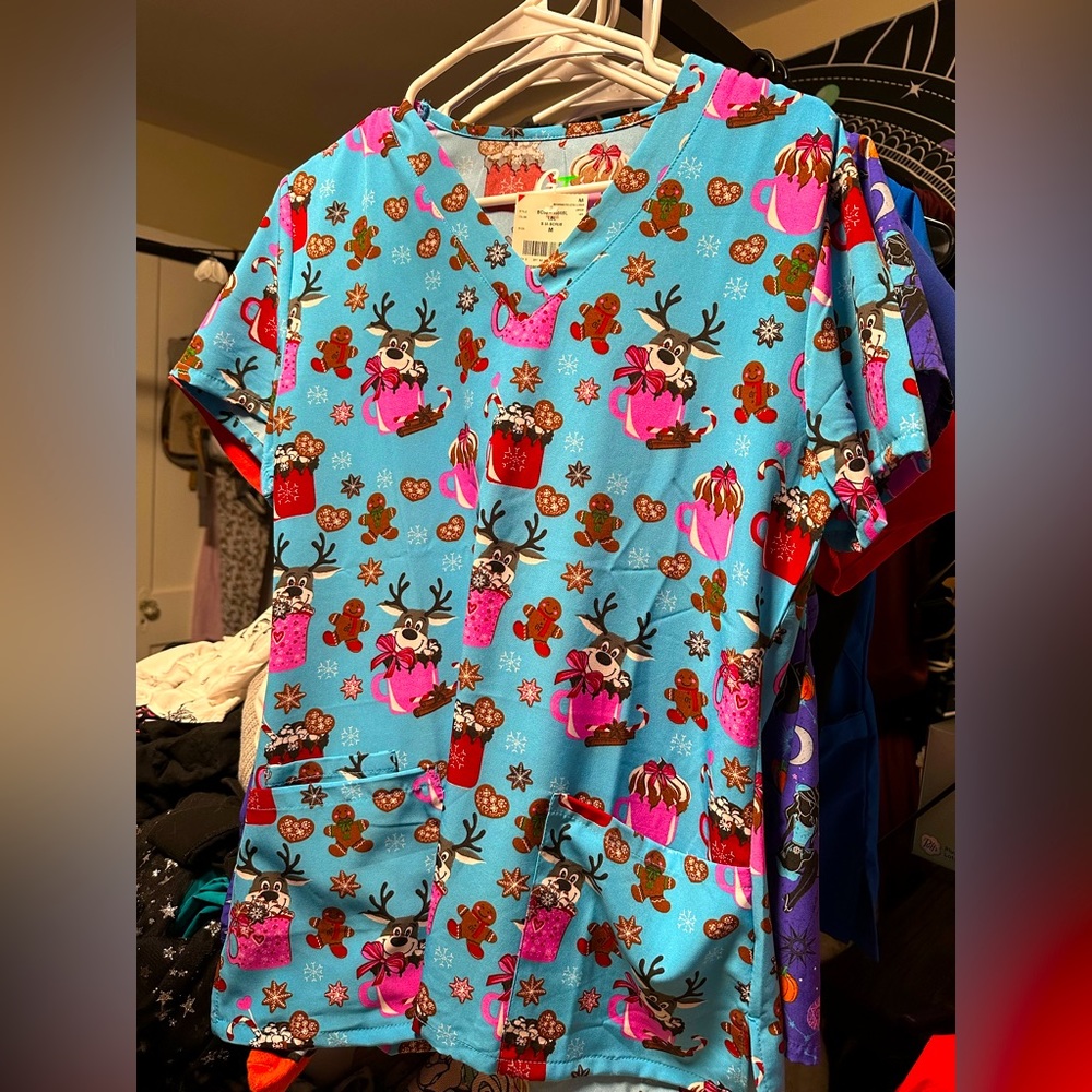 Christmas Scrub Top